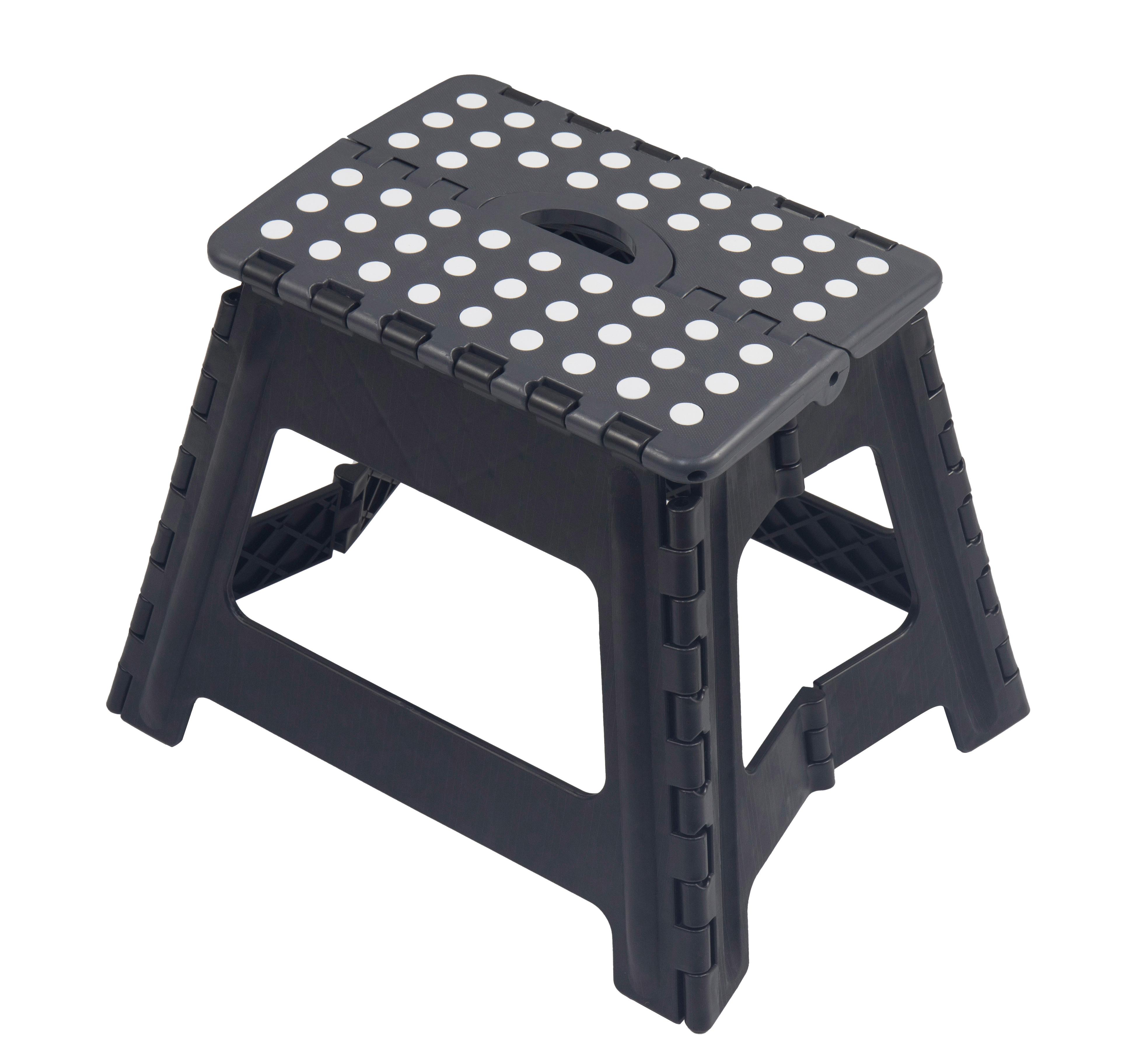 Tritthocker Julian - Schwarz/Weiß, KONVENTIONELL, Kunststoff (31/22/30cm) - Luca Bessoni