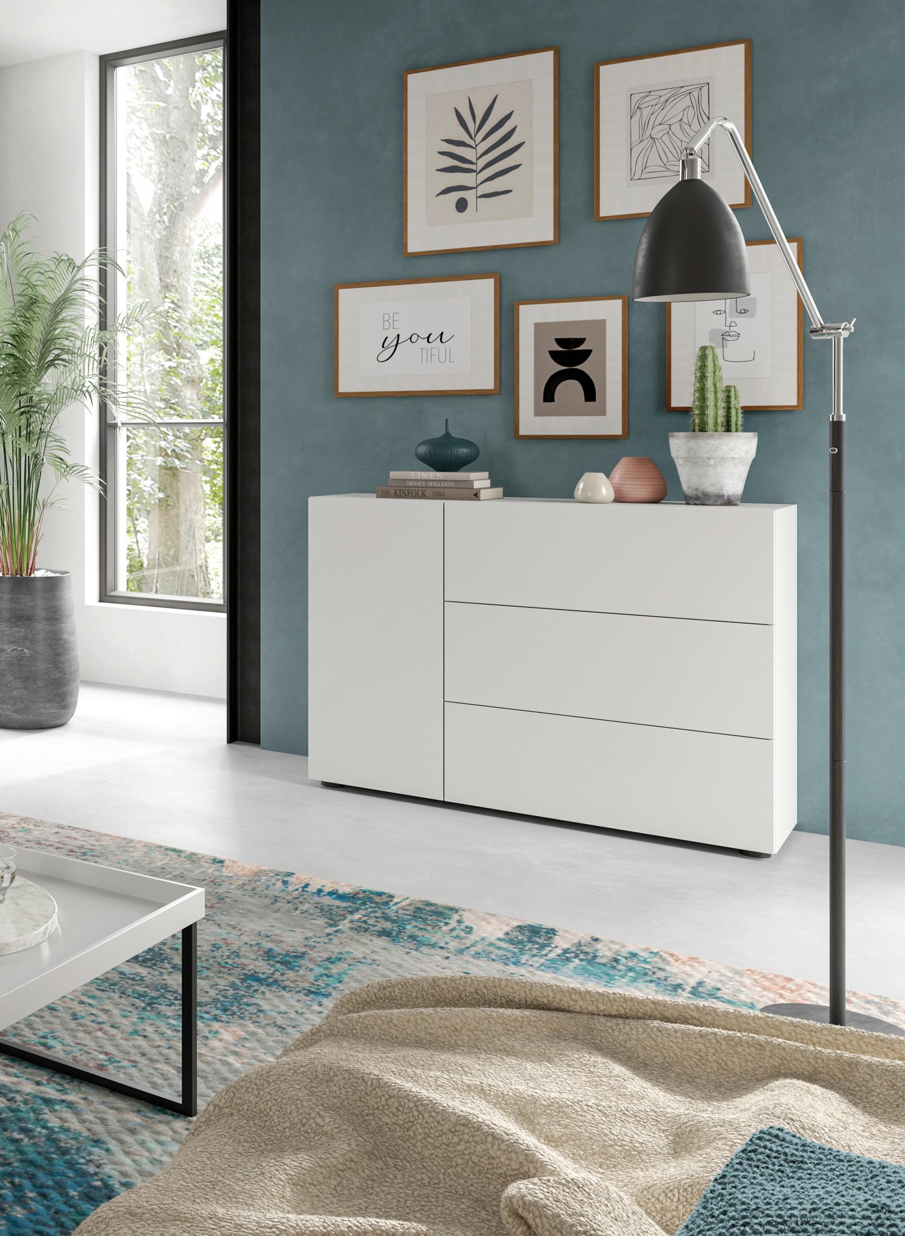 Sideboard Samba Weiß B: 105 Cm - Weiß, Design, Holzwerkstoff (105/80/37cm) - MID.YOU