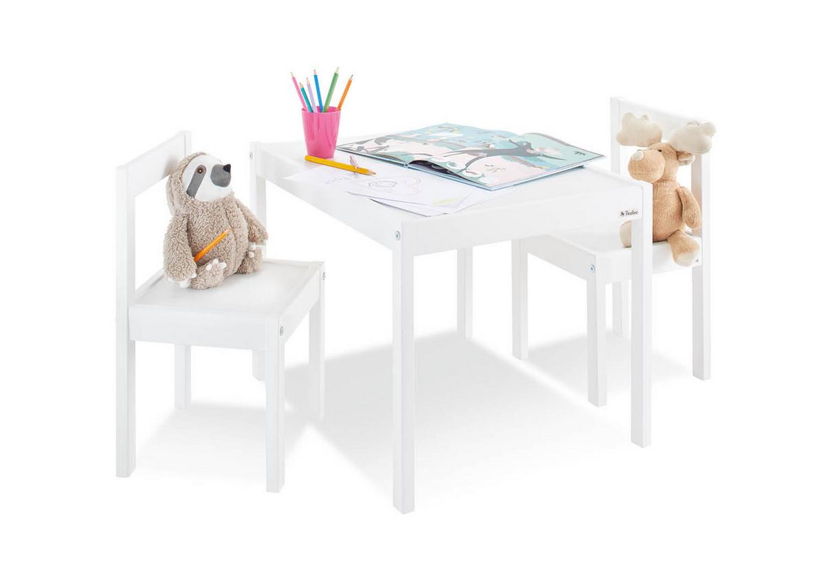 Kindersitzgruppe Holz Weiß, 3-Teilig - Weiß, Basics, Holz (61/48/51cm) - Pinolino