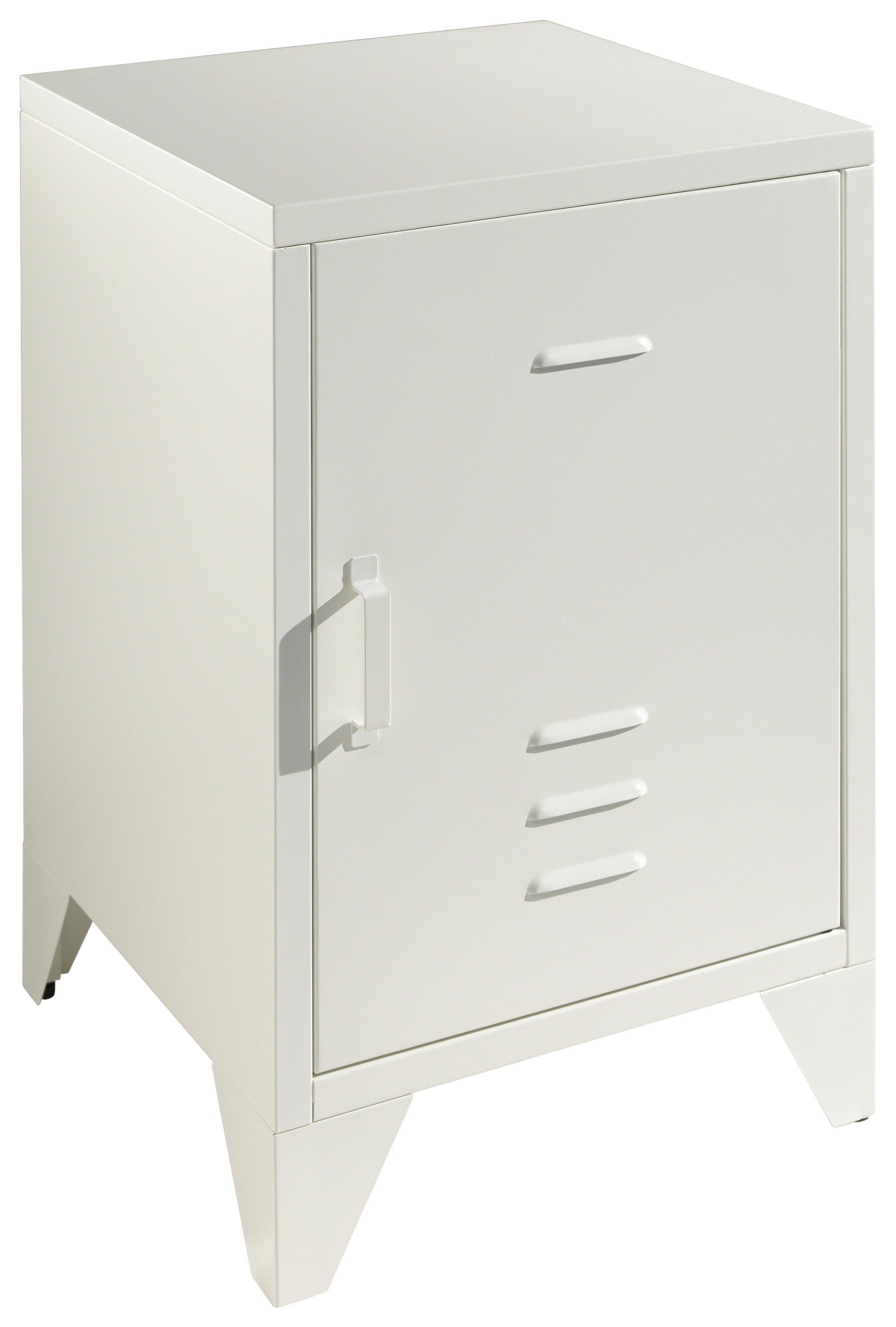 Nachtkästchen Bronxx Weiß B: 40 Cm - Weiß, MODERN, Metall (40/60/40cm) - Vipack