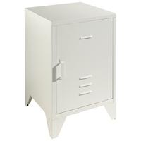 Noční stolek BRONXX bílý matní - bílá, Moderní, kov (40/60/40cm) - MID.YOU