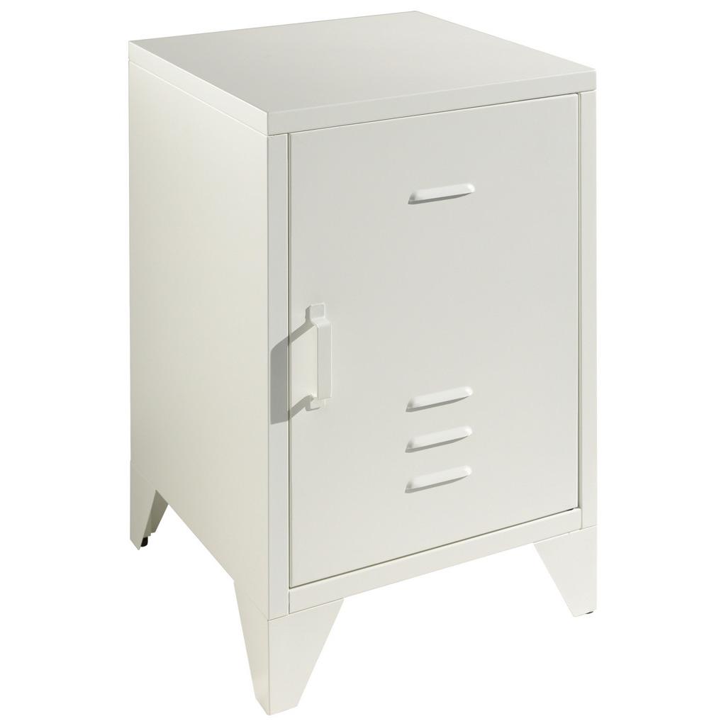Nachtkästchen Bronxx Weiß B: 40 cm