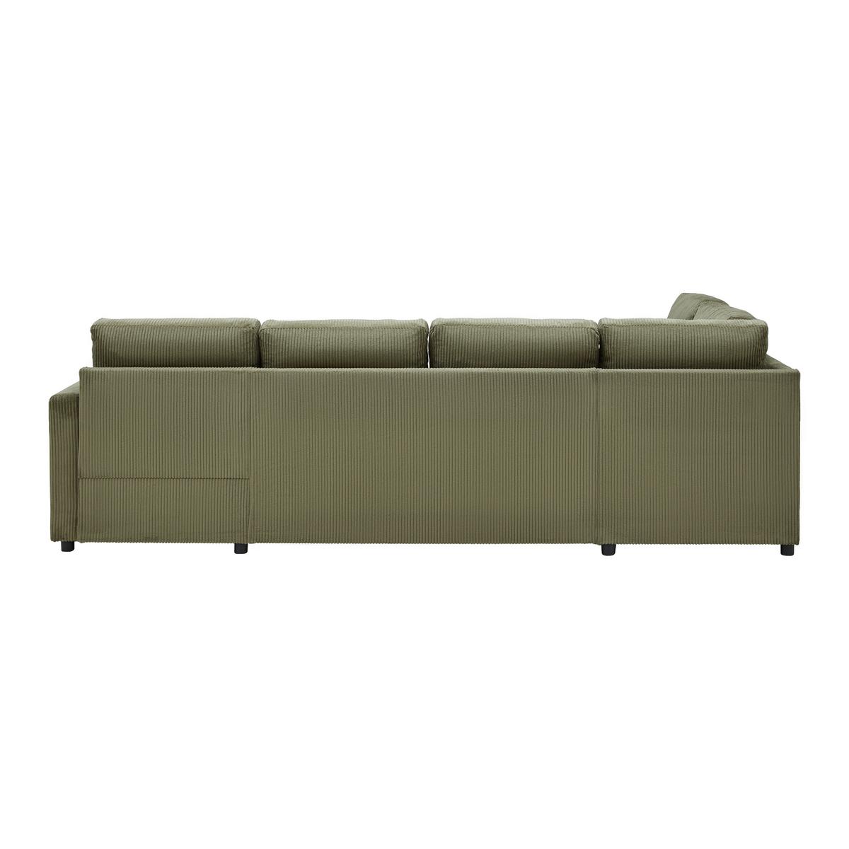Sedacia súprava MARTINA U, ľavá, zelený menčester - zelená, Modern, kov/drevo (204/89/276cm) - Mömax