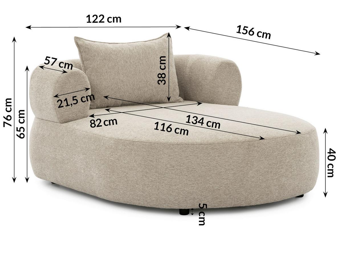 Xxl-sessel Ferro Beige B: 122 Cm - Beige/Schwarz, Design, Textil (122/76/156cm) - Livetastic