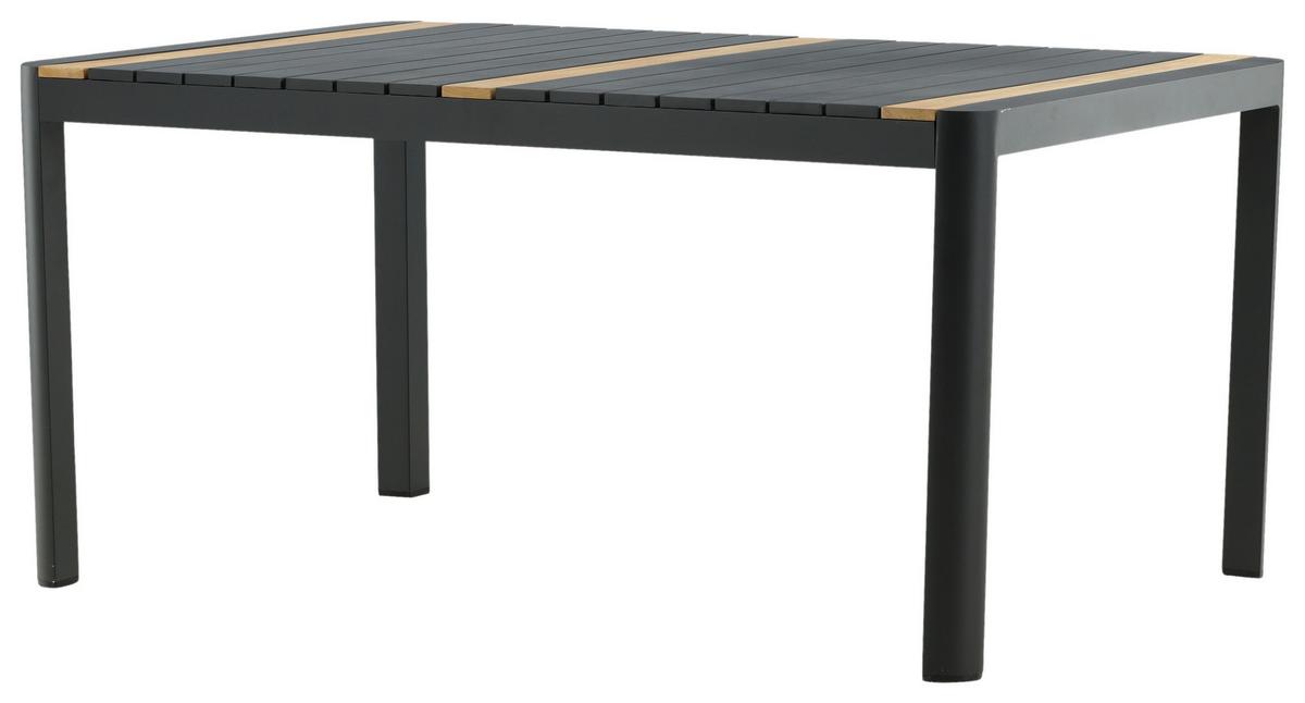 Gartentisch Togo Teakholz/Metall L 90 cm - Schwarz, KONVENTIONELL, Holz/Metall (90/75/150cm) - Gardenson