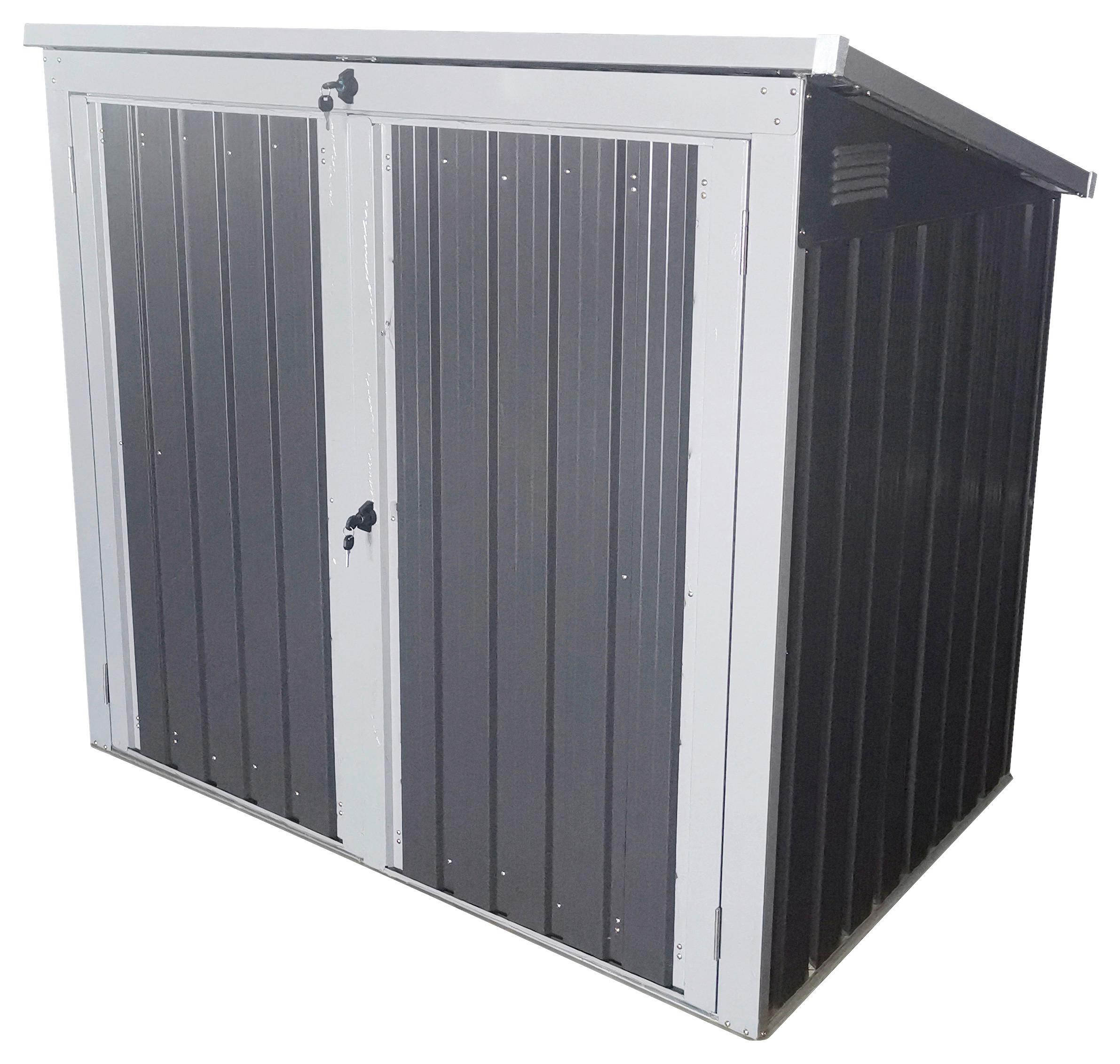 Box na smetné koše 240l, 5x3, kov - antracitová, Basics, kov (158/134/101cm)