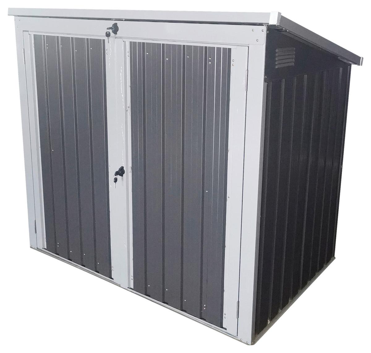 Box na odpadkové koše 240l, 5x3, kov - antracitová, Basics, kov (158/134/101cm)
