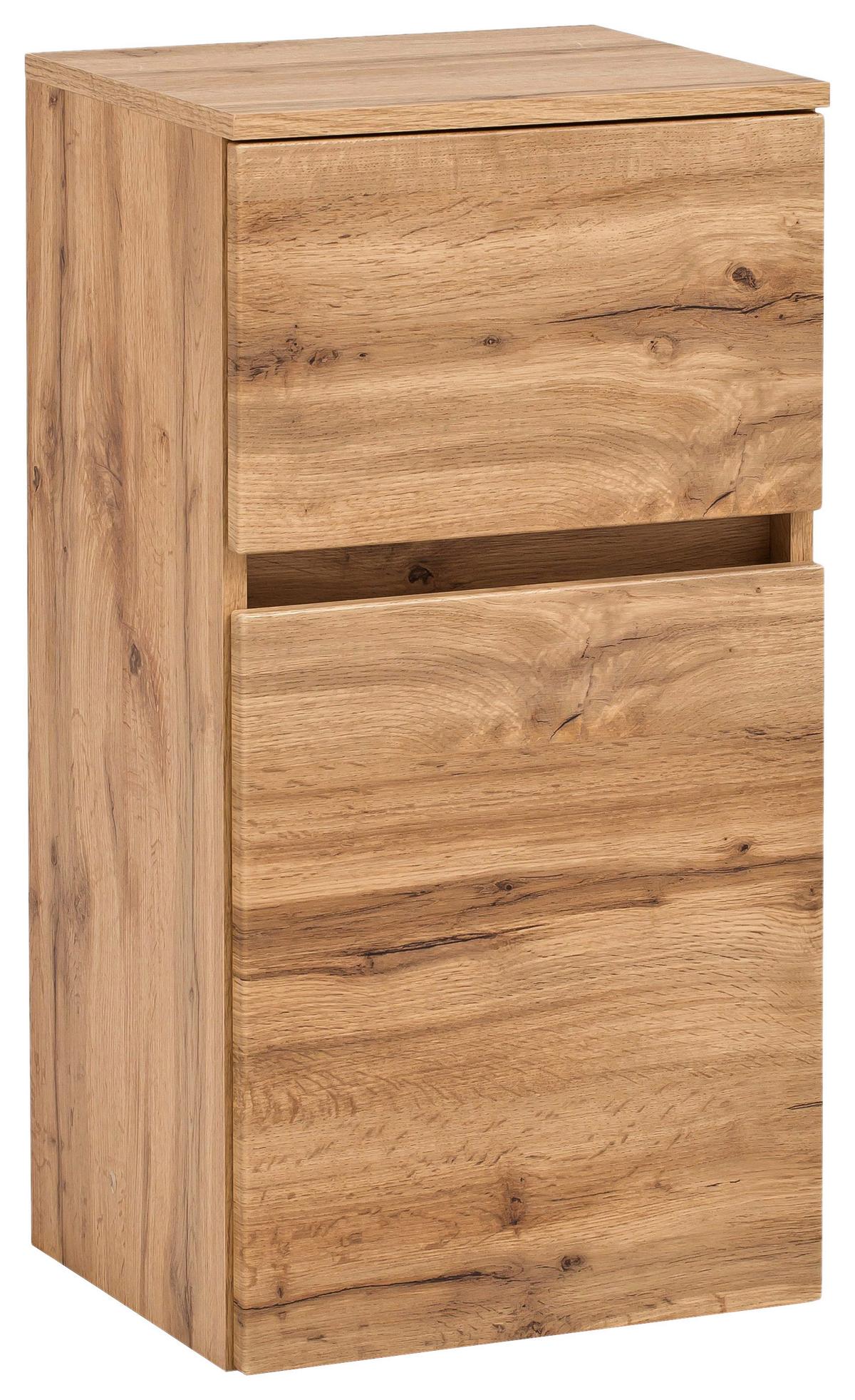 Badezimmer Unterschrank Kopenhagen BxH 40x79 cm - Eichefarben/Silberfarben, KONVENTIONELL, Holzwerkstoff (40/79/35cm) - Held