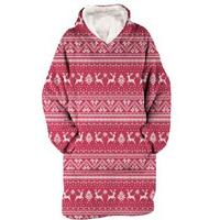 PONČO HOODIE CHRISTMAS KNIT - vícebarevná, textil (87/70cm)