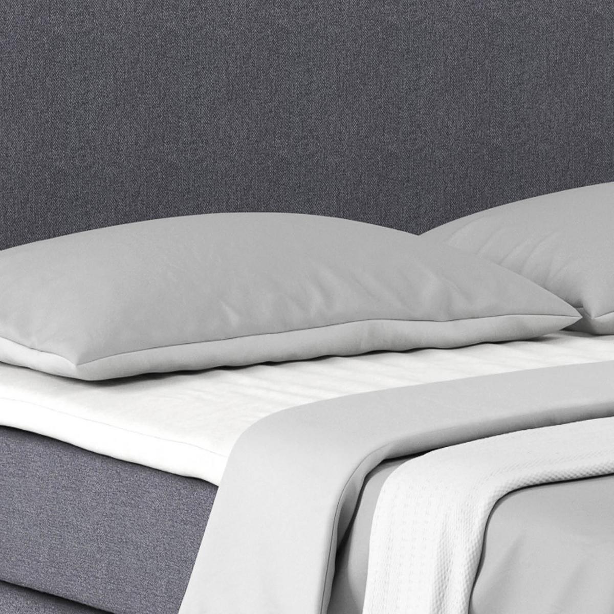 Postel Boxspring NERO PL: 160/200 cm, tmavě šedá - tmavě šedá/světle šedá, Konvenční, kov/textil (160/200cm)