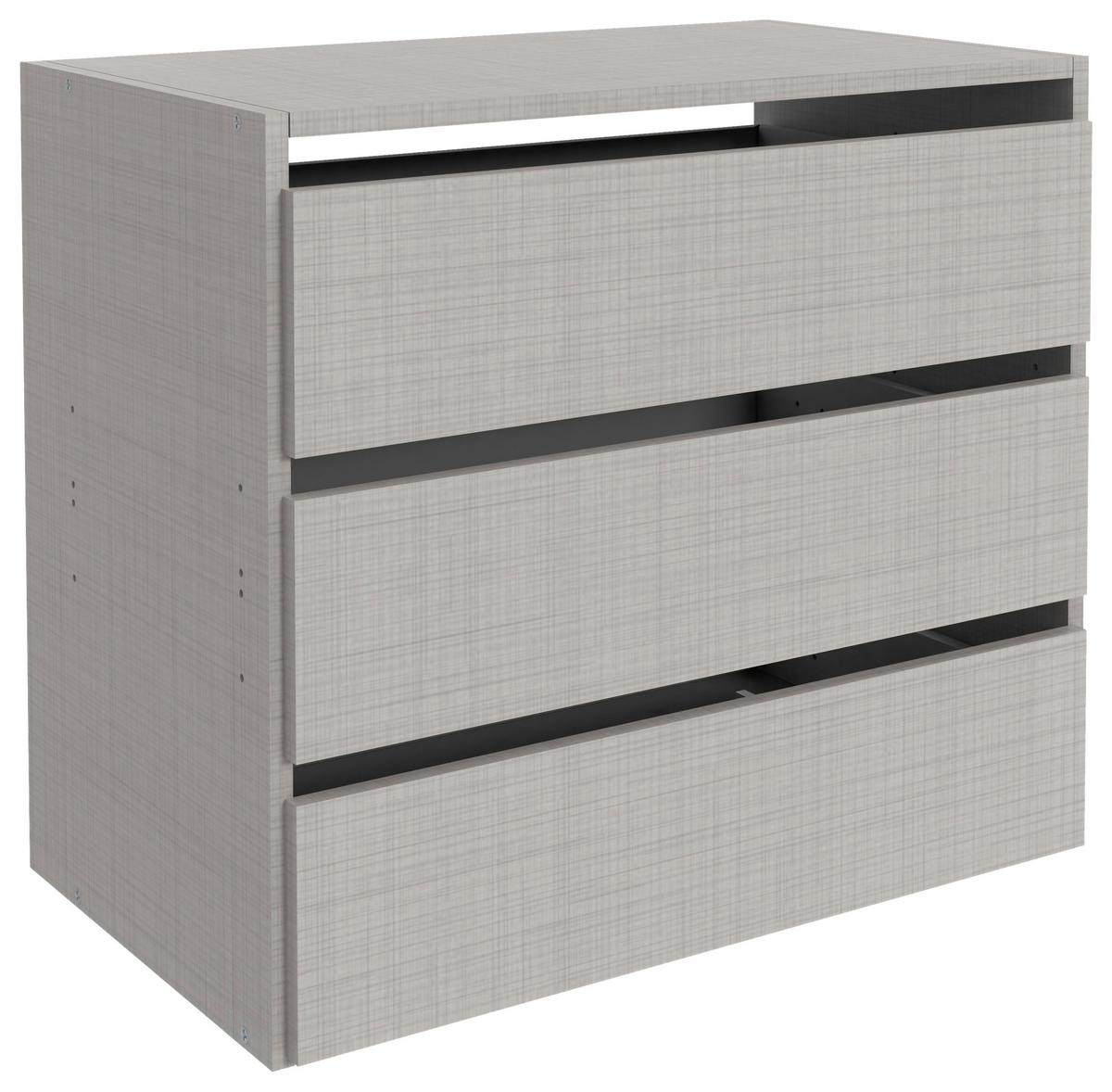 Vnitřní zásuvky šedá - šedá, Konvenční, kompozitní dřevo (100/64/50cm) - Premium Living