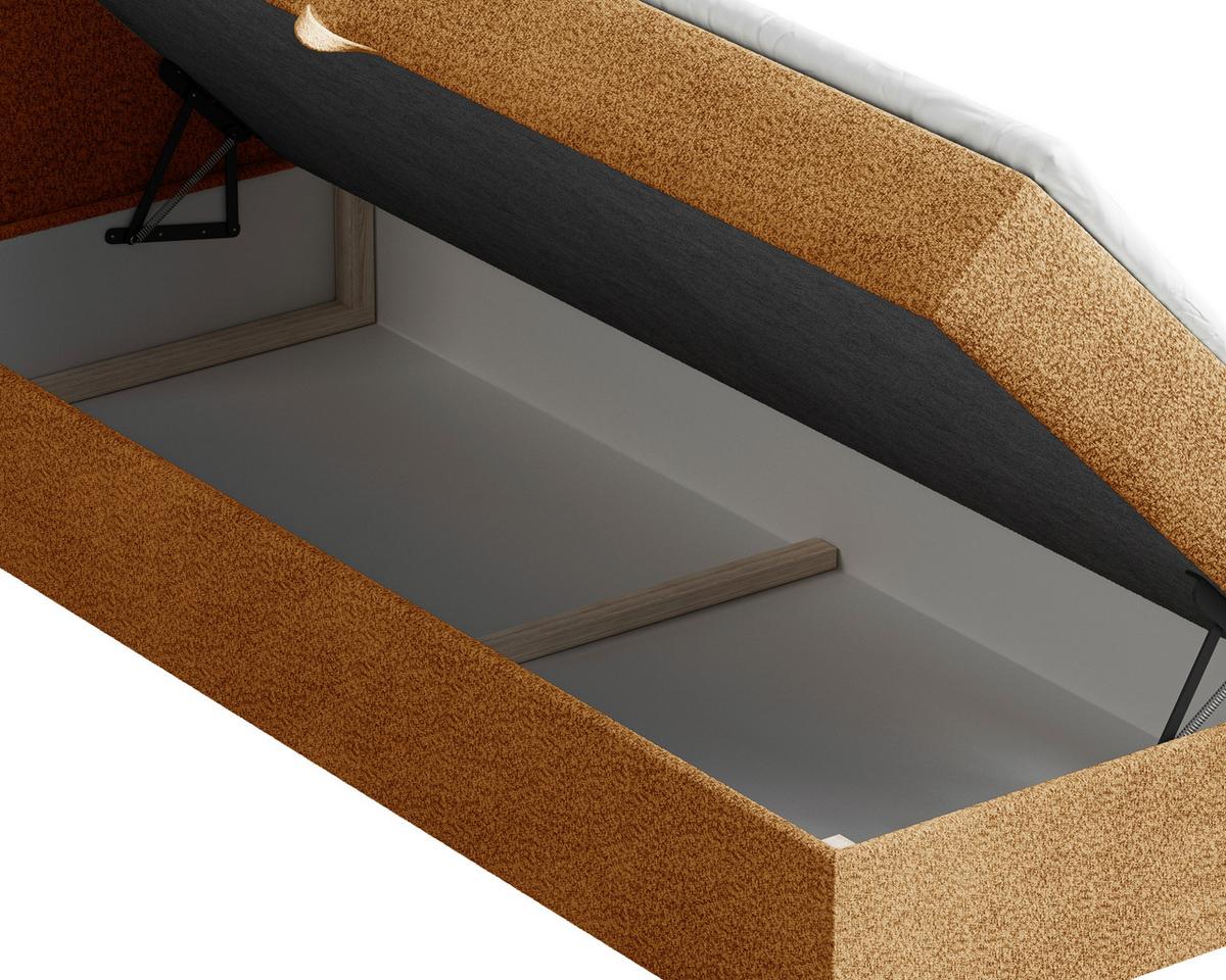 Boxbett London mit Topper 160x200 - Rostfarben/Schwarz, MODERN, Holz/Kunststoff (160/200cm) - Livetastic