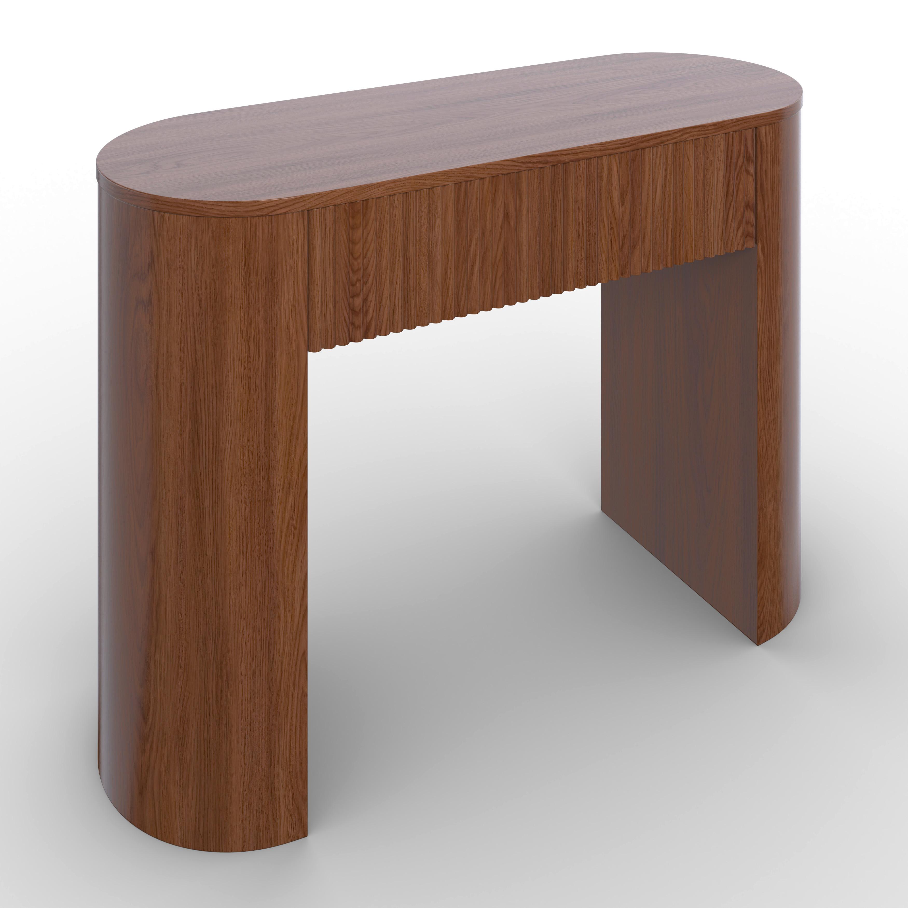 KONZOLOVÝ STOLEK NOAH - barvy vlašských ořechů, Moderní, kompozitní dřevo (112/79/40cm) - Bessagi Home