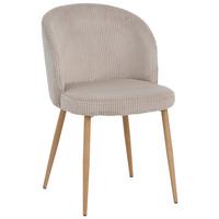 Vierfußstuhl Feri Webstoff Beige, B: 49 cm - Beige/Naturfarben, KONVENTIONELL, Textil/Metall (49/78/58cm) - MID.YOU