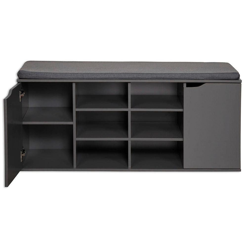 Schuhschrank Kesper Grau Holz Dekor B: 103 Cm - Grau, Basics, Holzwerkstoff/Textil (103/48/30,50cm) - Kesper