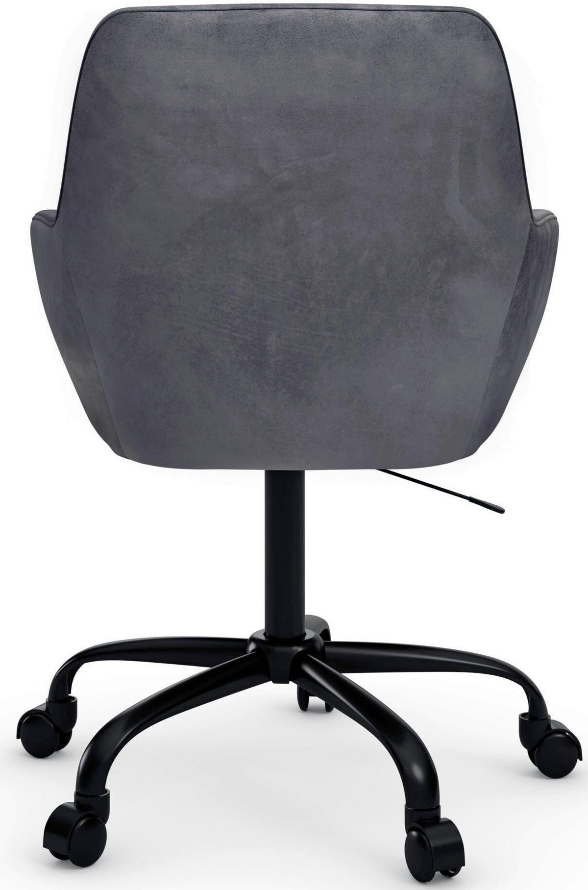 Drehstuhl Perry Anthrazit B: 58cm - Anthrazit/Schwarz, Design, Textil/Metall (58/78/54cm) - MID.YOU