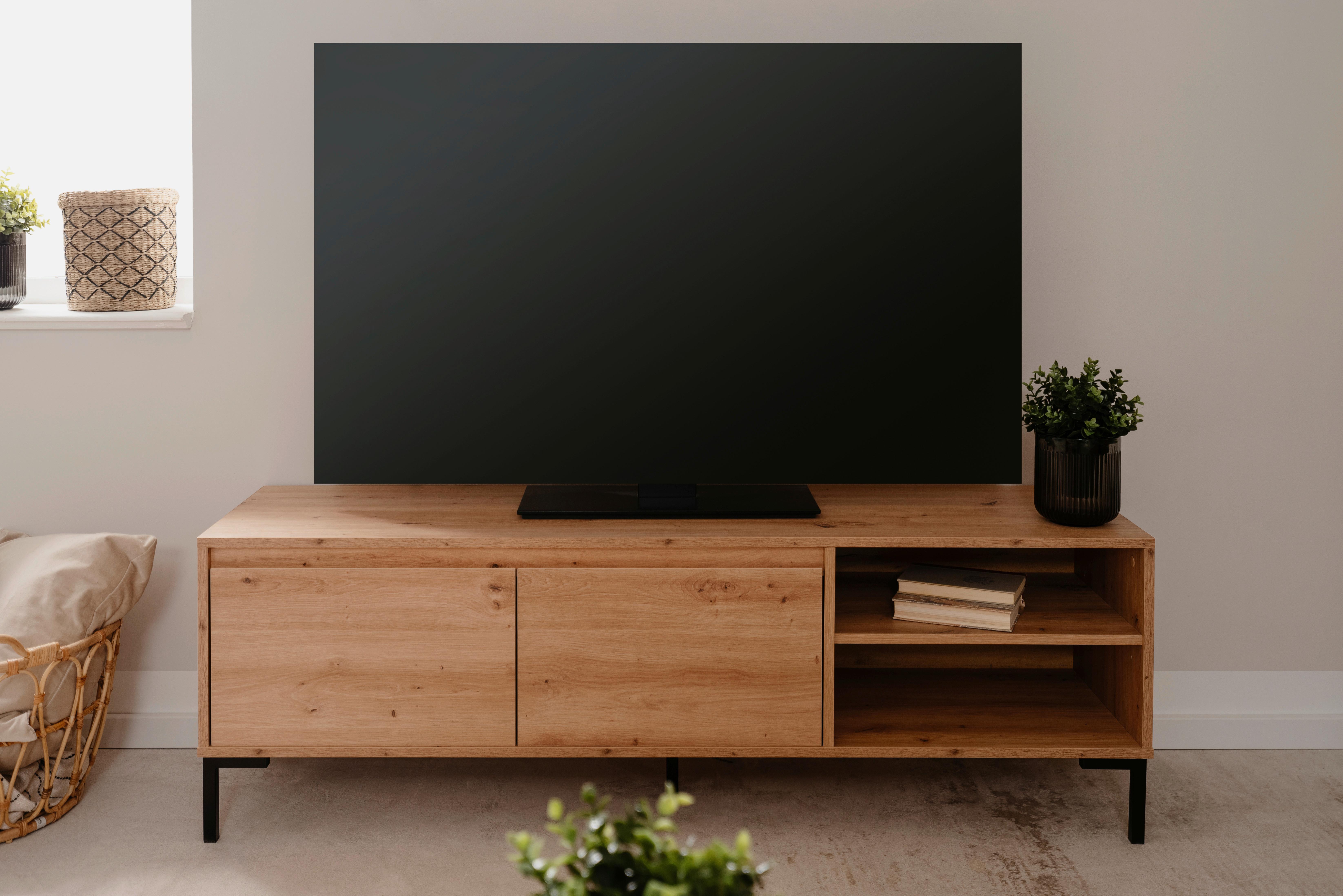 TV-Lowboard Korsika 150 cm Eiche Artisan Dekor - Anthrazit/Eiche Artisan, Design, Holzwerkstoff (150/49/40cm) - MID.YOU