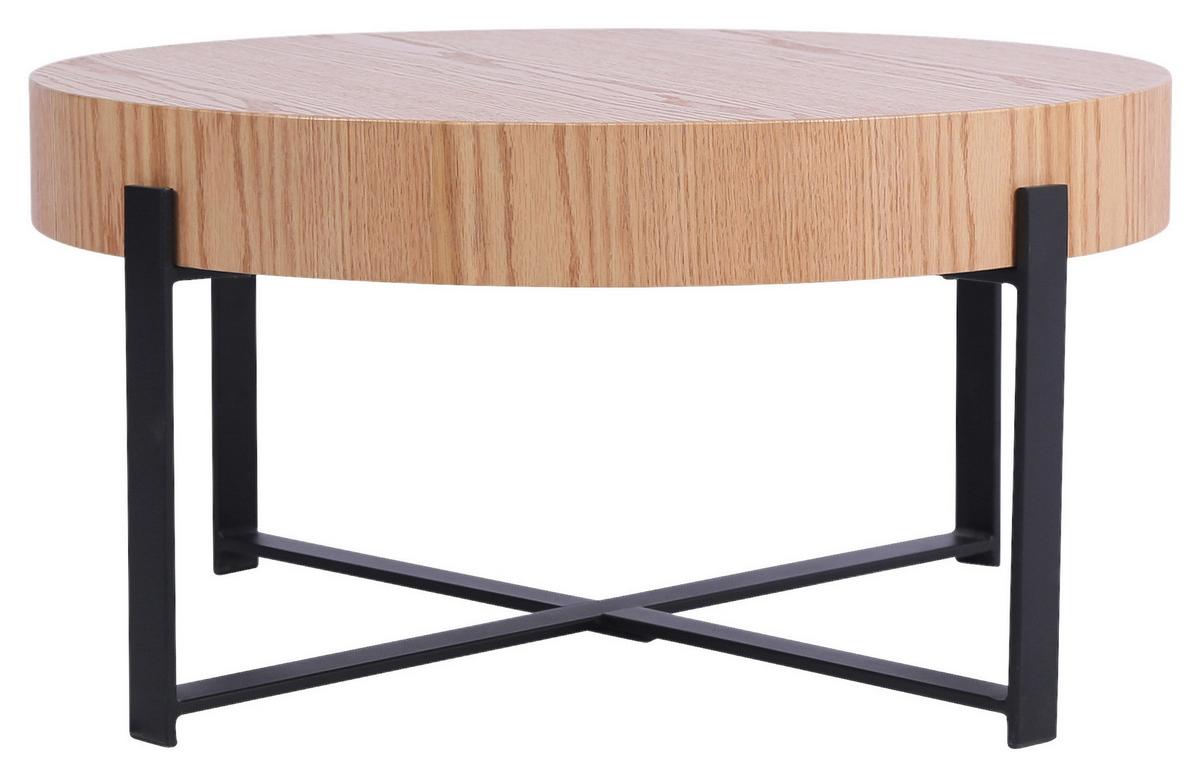Couchtisch Lima Mdf Eiche Schwarz, B: 80 cm - Eichefarben/Schwarz, MODERN, Holz/Holzwerkstoff (80/42/80cm)