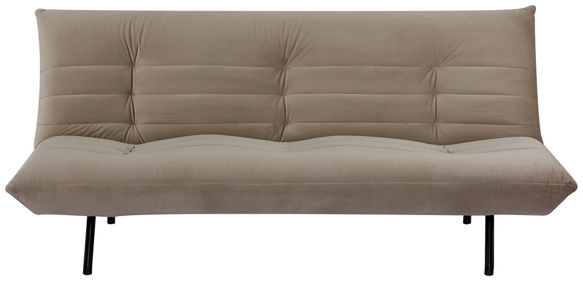 Rozkladacia pohovka JARVIS, svetlohnedý zamat - čierna/taupe, Modern, kov/textil (185/82/62cm) - MID.YOU