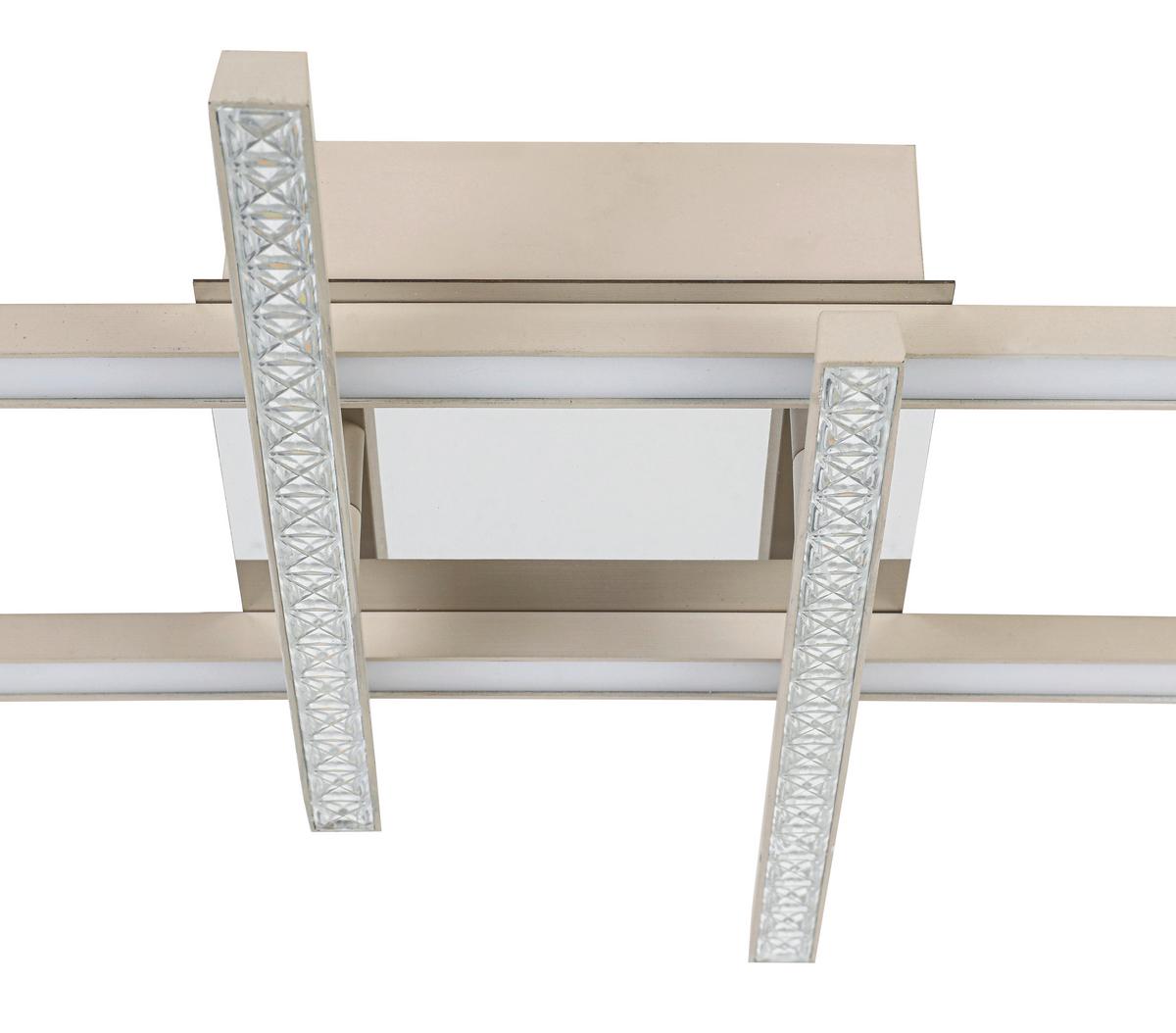 LED-Deckenleuchte Lusa - Sandfarben/Chromfarben, MODERN, Kunststoff/Metall (34/32/6,7cm) - Luca Bessoni