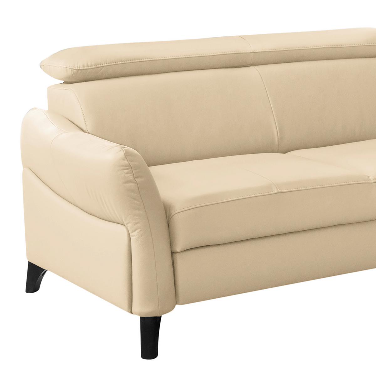 Ecksofa Note New Teilleder Beige 244x199 - Beige/Schwarz, Design, Leder/Textil (244/199cm) - Livetastic