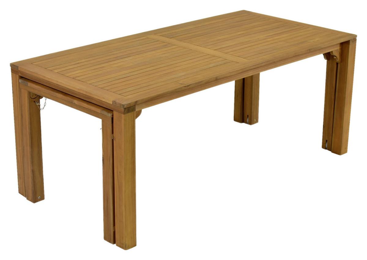 Gartentisch ausziehbar Flex Echtholz Akazie L: 185 cm - Braun, KONVENTIONELL, Holz (185/90/76cm) - Gardenson