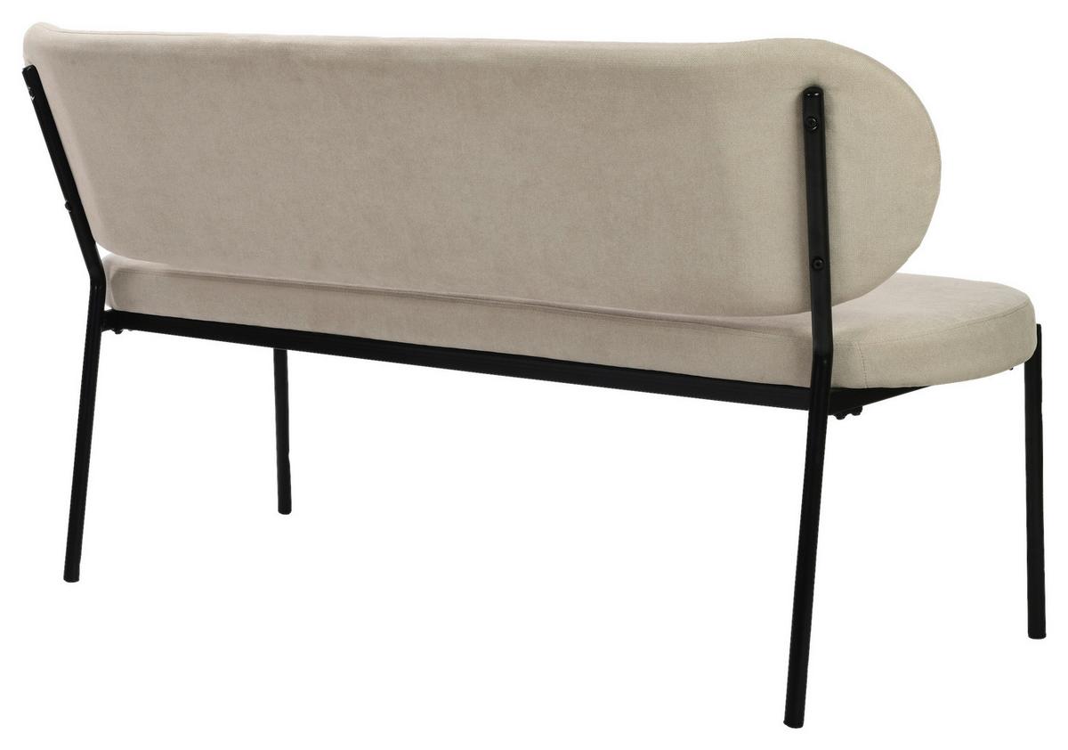 Sitzbank Jersey Schwarz, Taupe B: 160 cm - Taupe/Schwarz, Design, Textil/Metall (160/82/62cm) - MID.YOU
