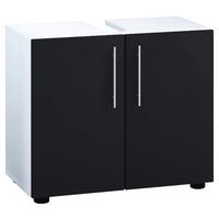 Waschbeckenuterschrank Flandu Ii B: 60,2cm Weiß - Schwarz/Weiß, MODERN, Holzwerkstoff (60,2/50,7/29,6cm) - MID.YOU
