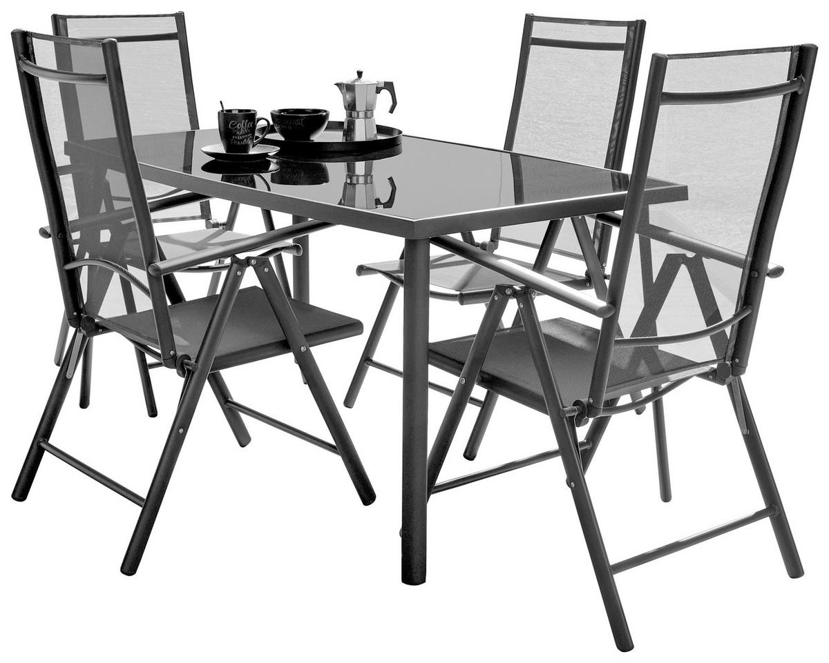 Gartensessel Klappbar Anja Aluminium, Textilene - Anthrazit, MODERN, Textil/Metall (56/106/66cm) - Ondega