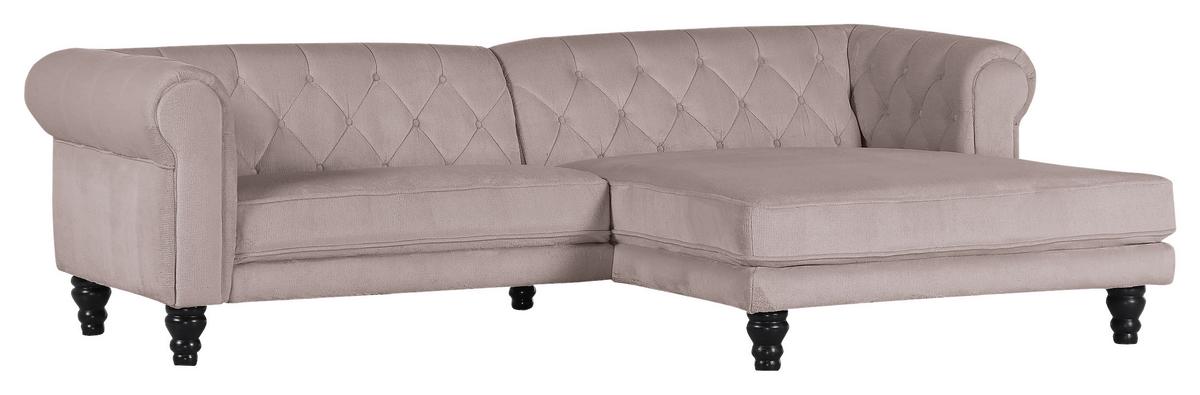 Ecksofa Jonte Beige S: 260x160 cm - Dunkelbraun/Beige, Design, Textil (260/160cm) - MID.YOU