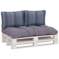 Palettenkissen 3-tlg 120x80 Cm Blau/grau - Blau/Grau, Basics, Textil (120/80/16cm)