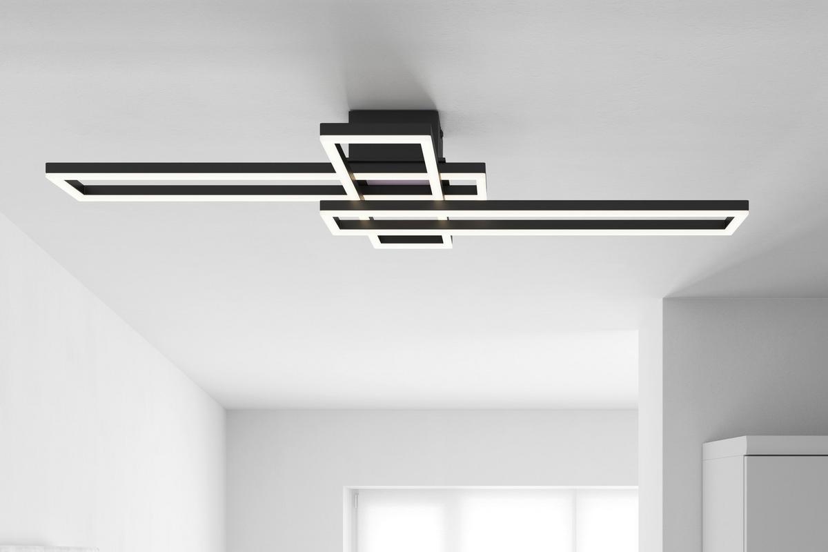 STROPNÍ LED SVÍTIDLO FILM - černá/opál, Moderní, kov (99/60/11,5cm) - Mömax