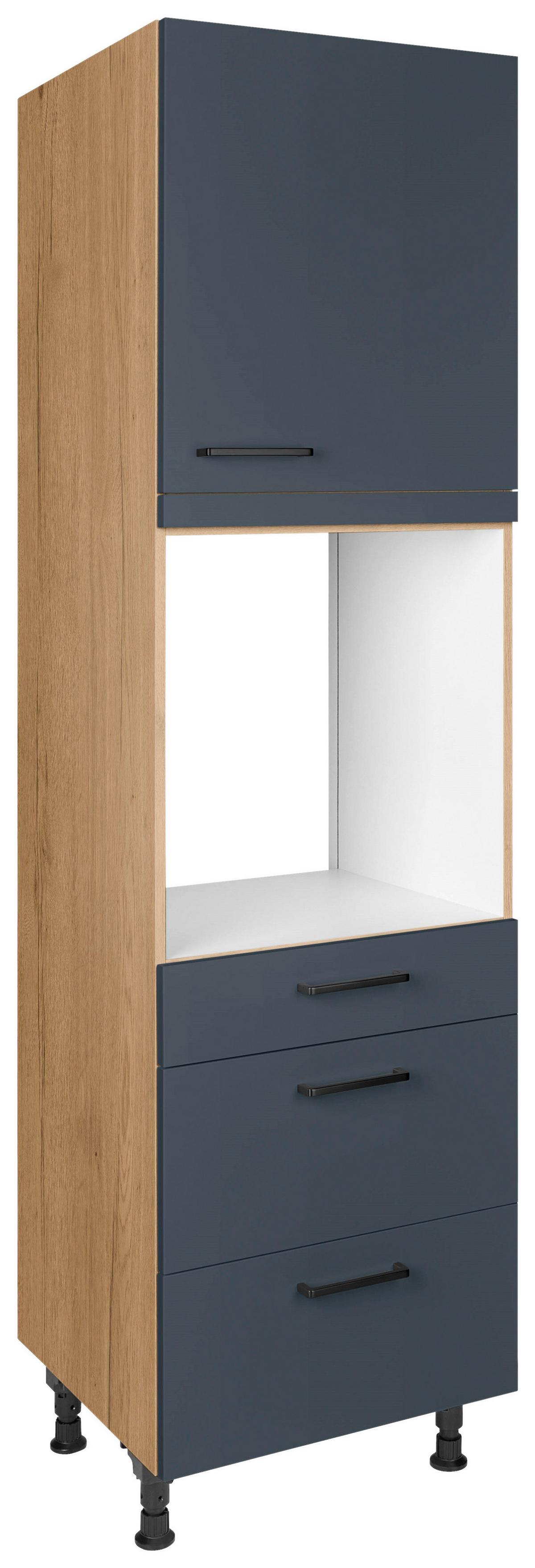 Geräteumbauschrank Easytouch - Blau/Eichefarben, MODERN, Holzwerkstoff (60/216,6/58cm) - Nobilia