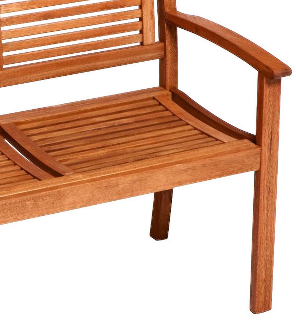 Gartenbank Echtholz 2-Sitzer Cordoba mit Rückenlehne - Naturfarben, Basics, Holz (110/90/58cm) - Gardenson