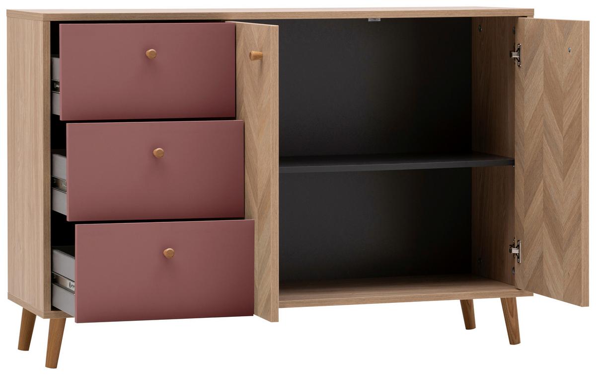 Sideboaard Visby Eichefarben/Mauve B: 109cm - Eichefarben/Mauve, Design, Holzwerkstoff (109/73,9/33,05cm) - MID.YOU