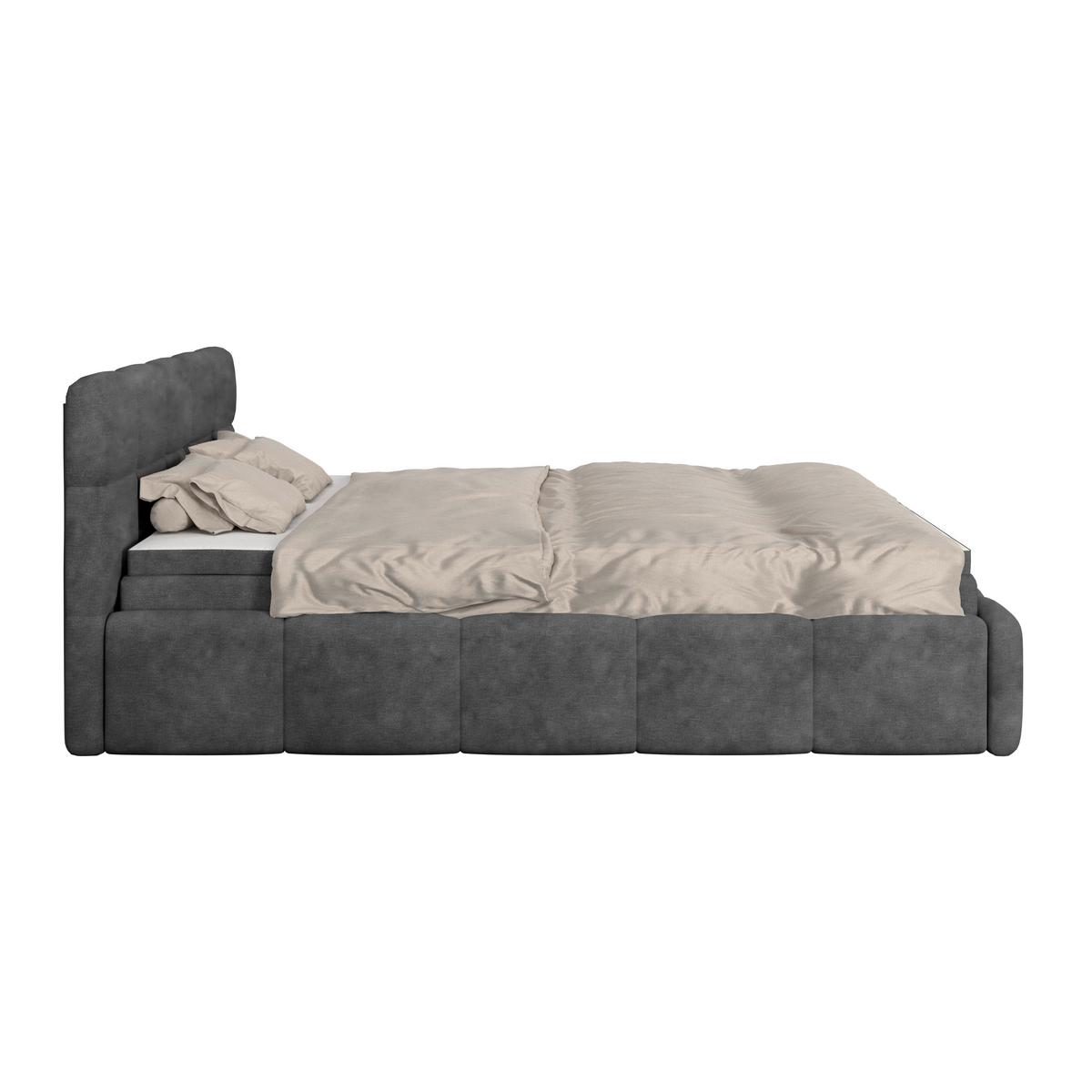 Polsterbett Noe Schwarz 180x200 cm - Schwarz, Trend, Textil/Metall (180/200cm)