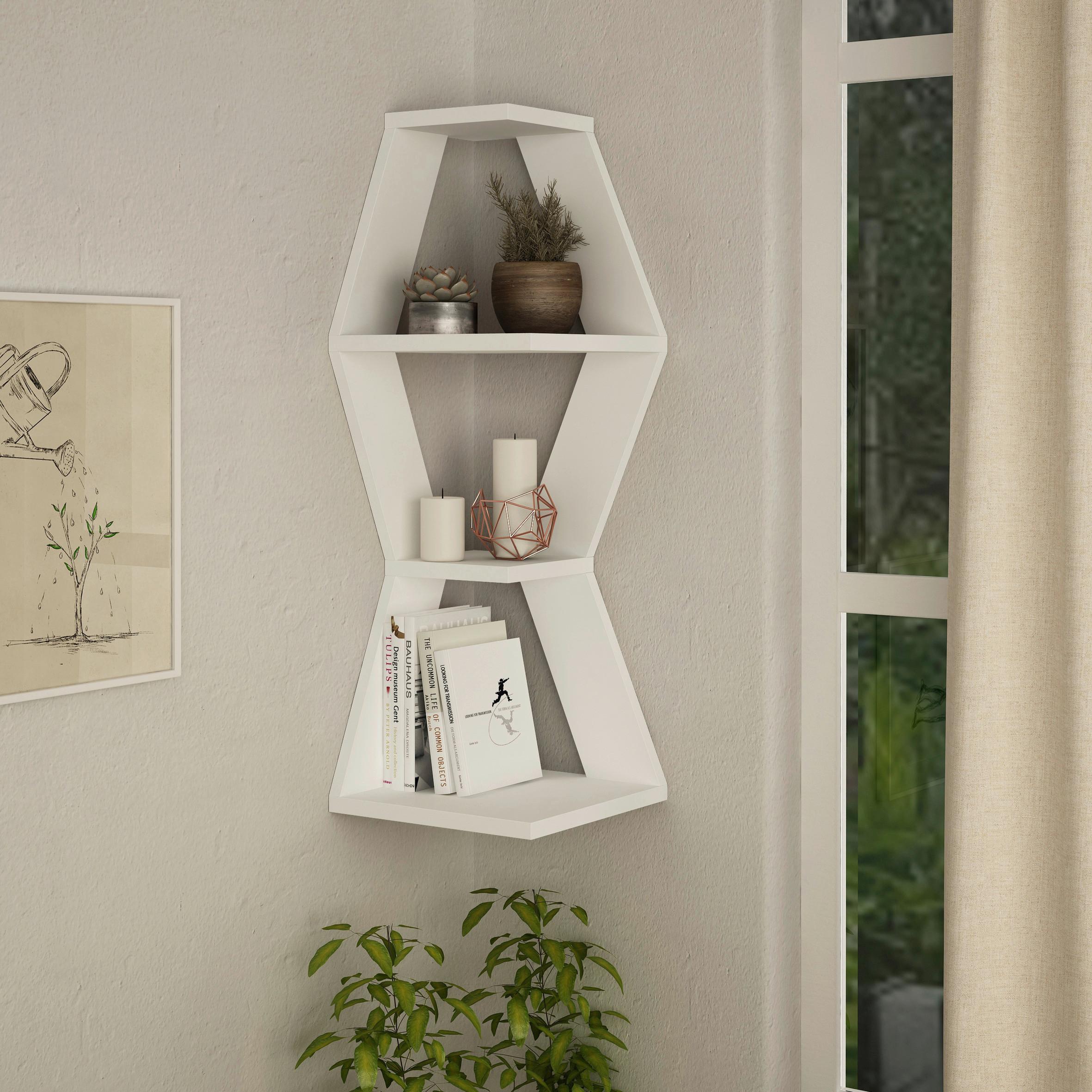 Wandboard Sablor Regal - Weiß, Design, Holzwerkstoff (30/86/30cm) - Livetastic