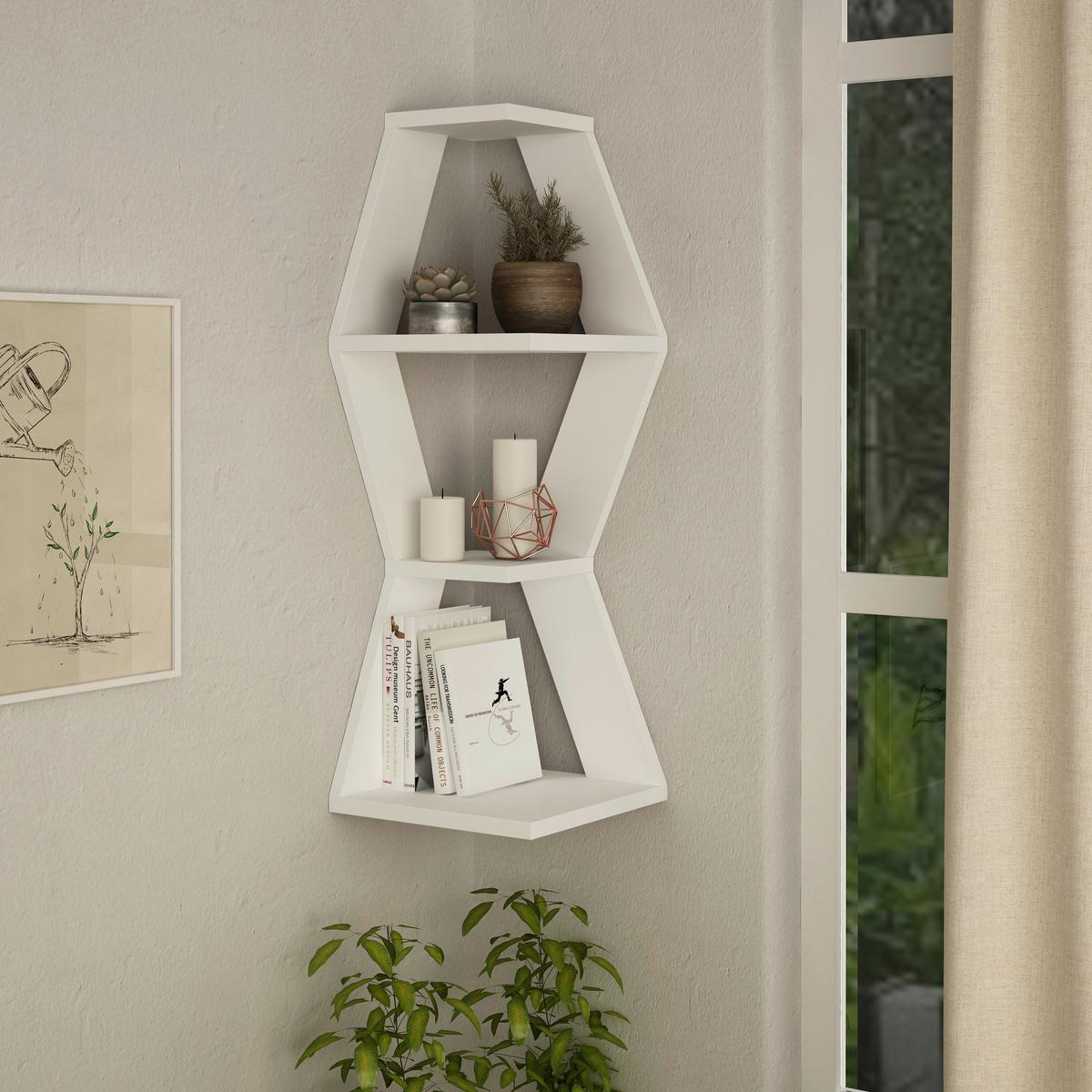 Wandboard Sablor Regal - Weiß, Design, Holzwerkstoff (30/86/30cm) - Livetastic