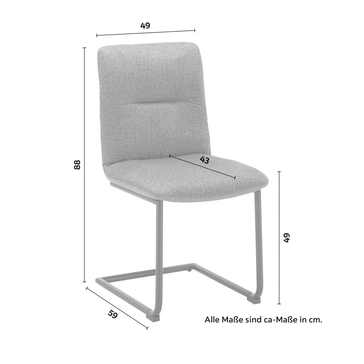 Židle SARAH šedá/modrá - šedá/modrá, Moderní, kov/dřevo (49/88/59cm) - Bessagi Home