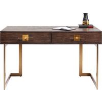 Schreibtisch Osaka - Messingfarben/Braun, Trend, Holzwerkstoff/Metall (138/60/81cm) - Kare-Design