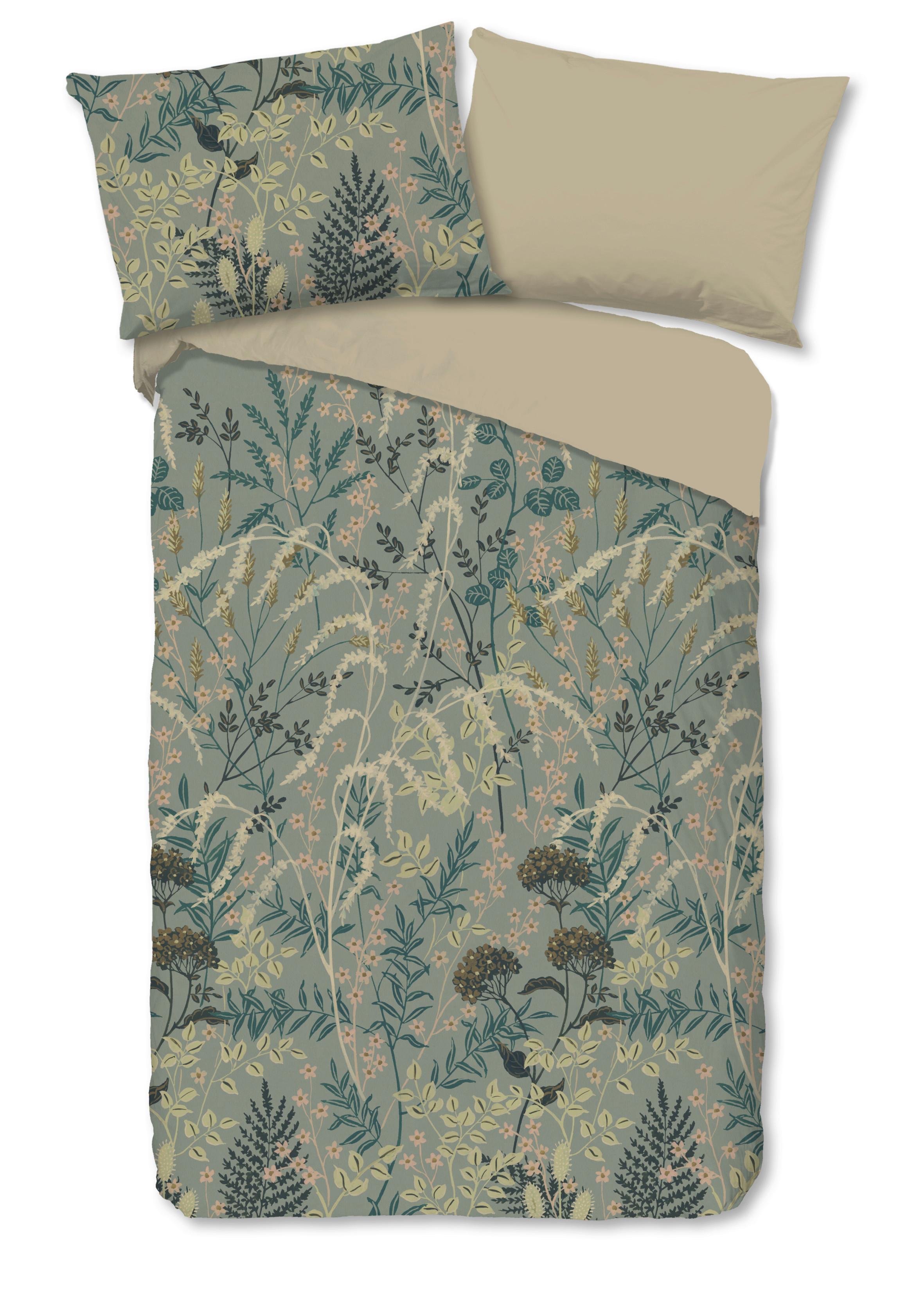 WENDEBETTWÄSCHE SILVE - Perlmutt/Grün, Basics, Textil (140/200cm)