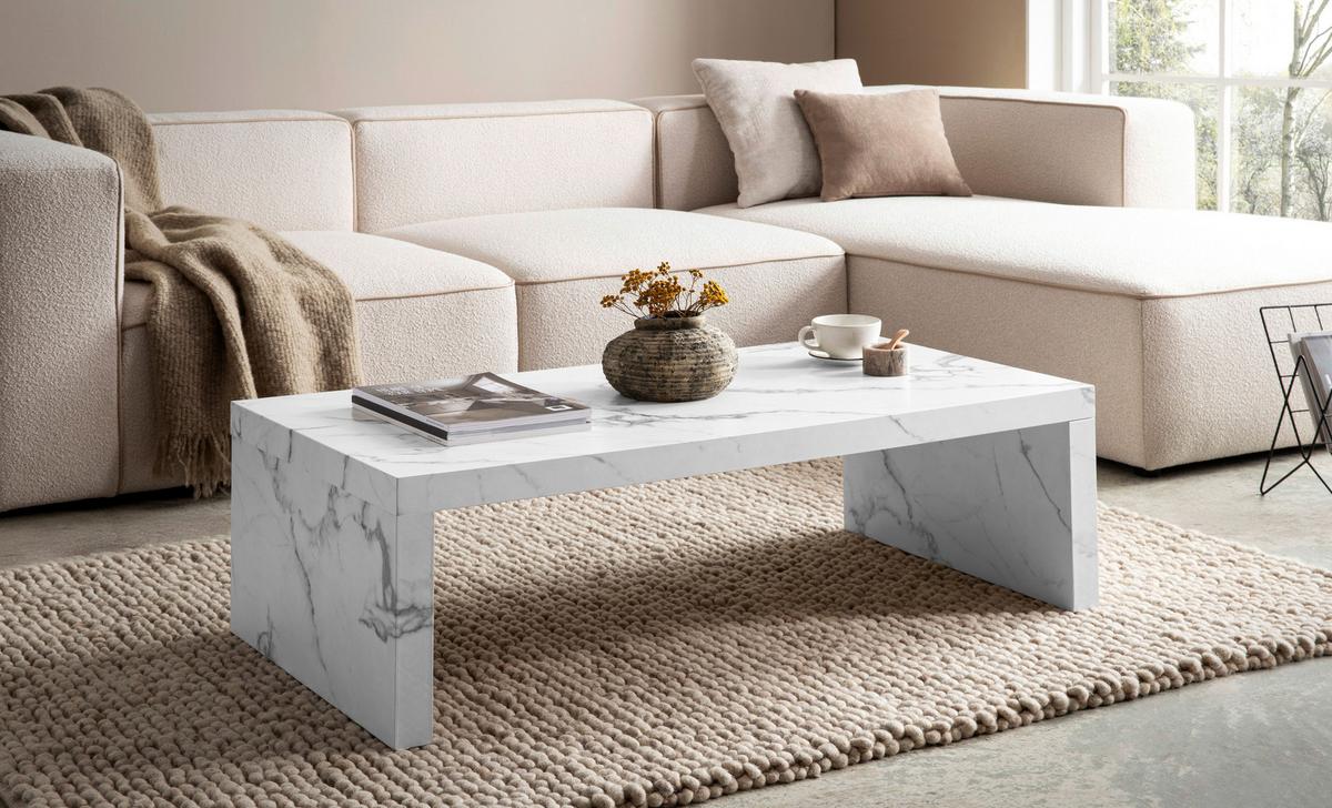Couchtisch Weiß L: 110 Cm - Weiß, Design, Holzwerkstoff (110/55/35cm) - Livetastic