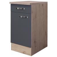 Spodní kuchyňská skříňka SHADOW US40 šedá - dub San Remo/tmavě šedá, Moderní, kov/kompozitní dřevo (40/85/60cm)