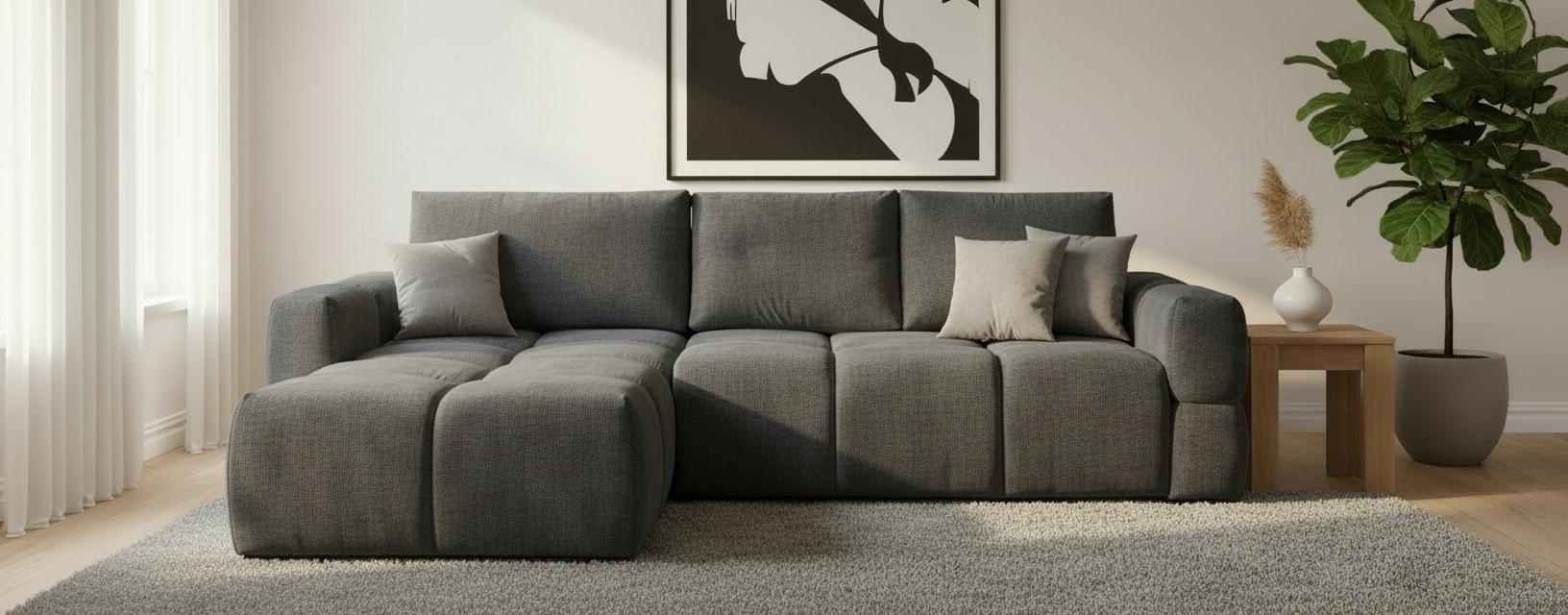 ECKSOFA Taremi Anthrazit S 173x299 cm - Anthrazit/Schwarz, Design, Textil (173/299cm) - Stylife