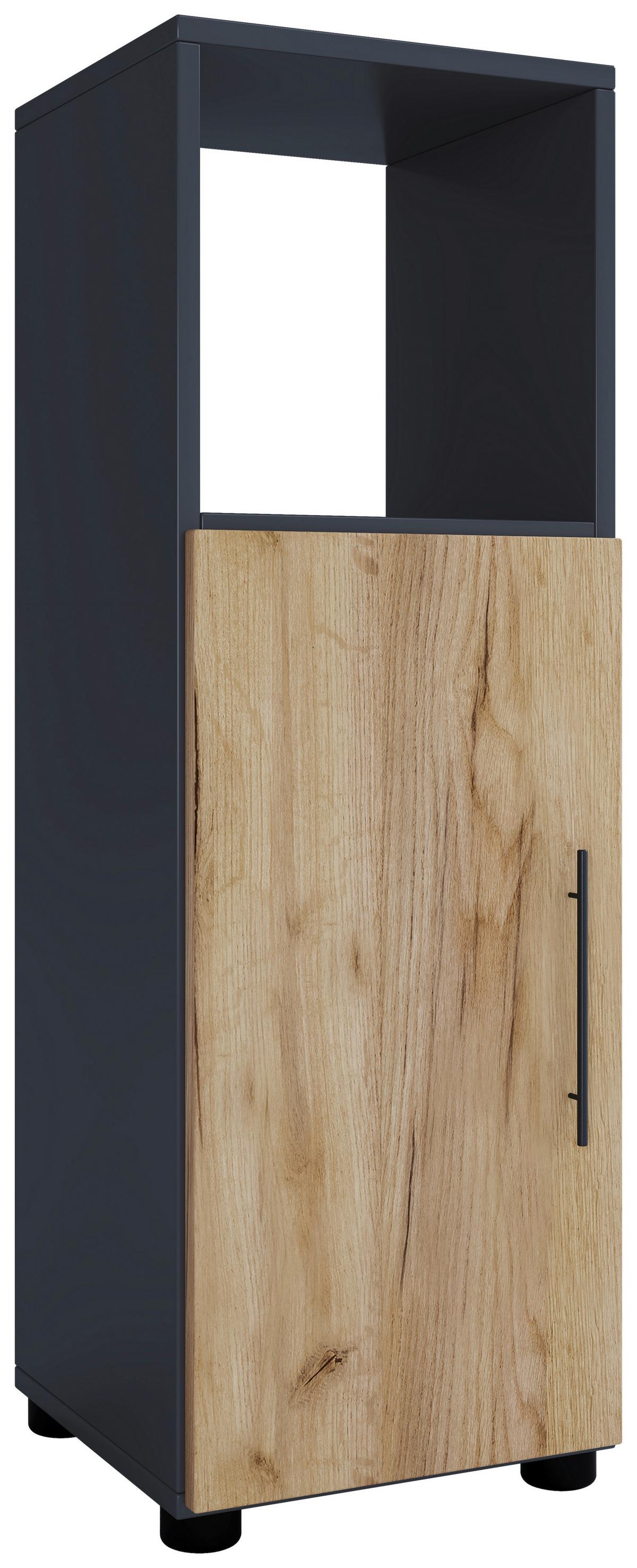 Badezimmer Unterschrank Flandu BxH 31x93 cm Anthrazit - Honigeiche/Anthrazit, MODERN, Holzwerkstoff (31/93/30cm) - MID.YOU