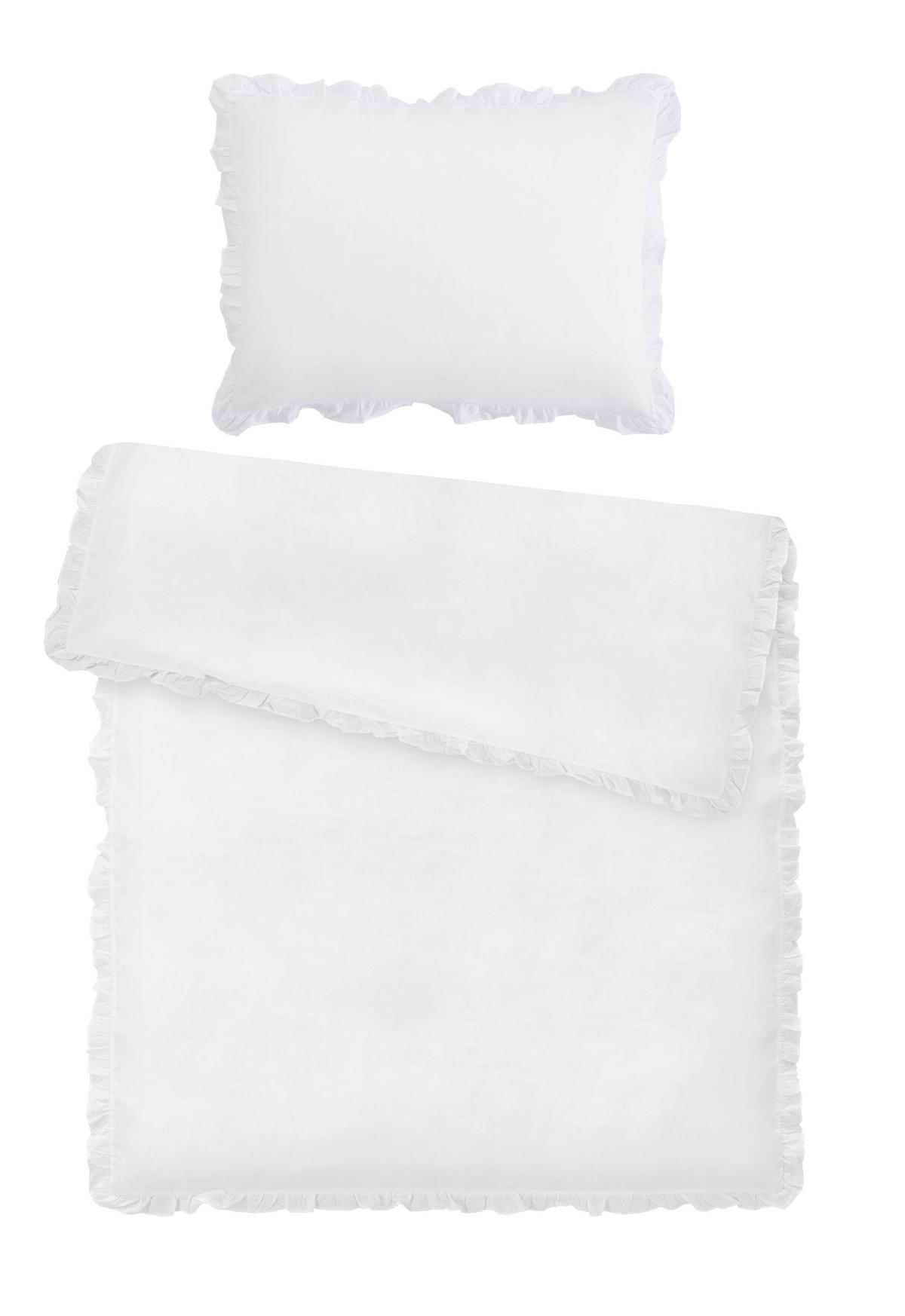 POVLEČENÍ Ruschen, 70/90 140/200cm - bílá, Romantický / Rustikální, textil (140/200cm) - Zandiara