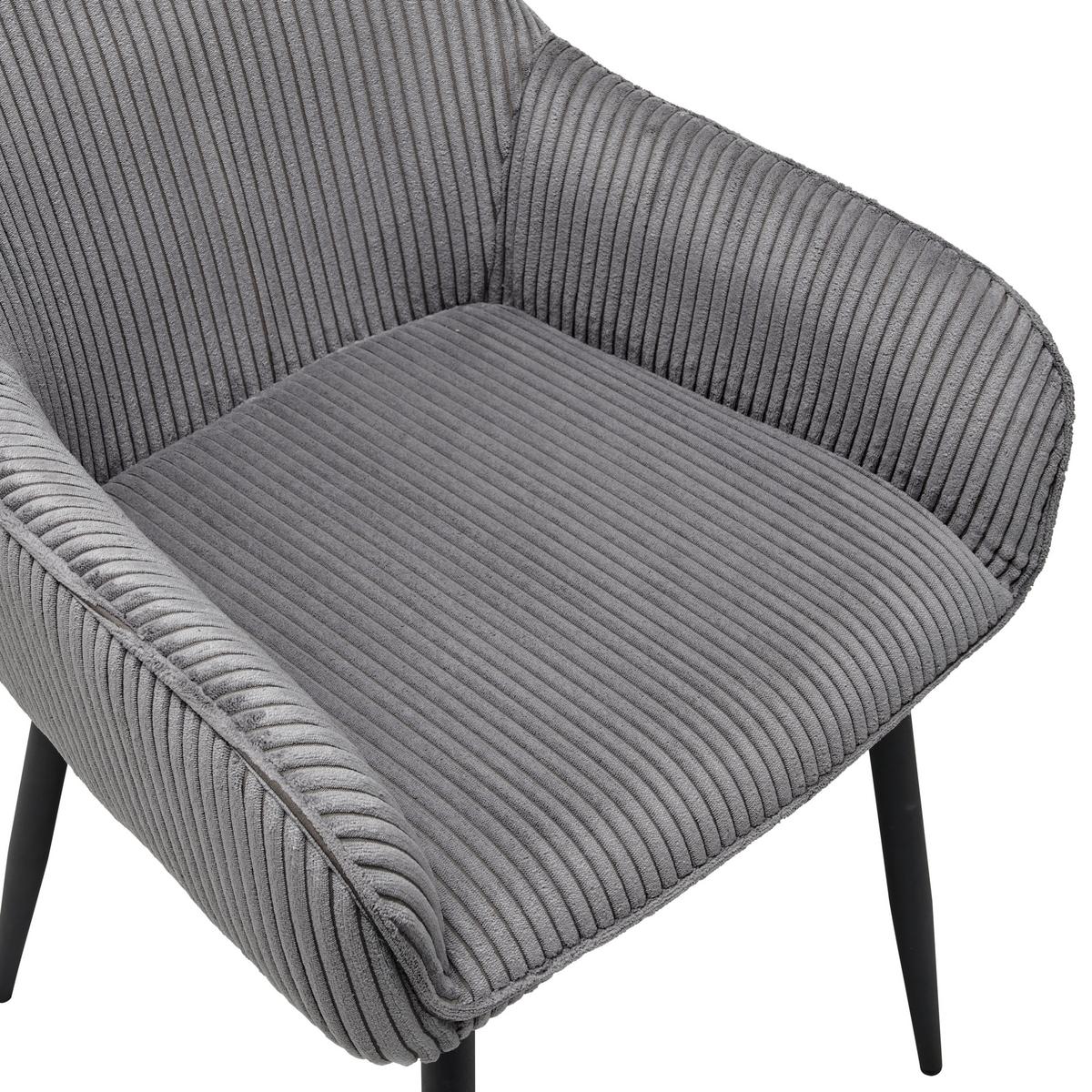 Armlehnstuhl Kati - Schwarz/Grau, LIFESTYLE, Textil/Metall (56/83/62cm) - MID.YOU