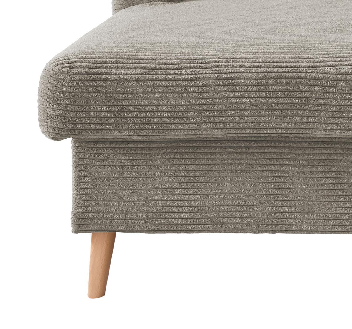 Ecksofa Valentina - Graubraun/Naturfarben, Design, Textil (150/228cm) - P & B