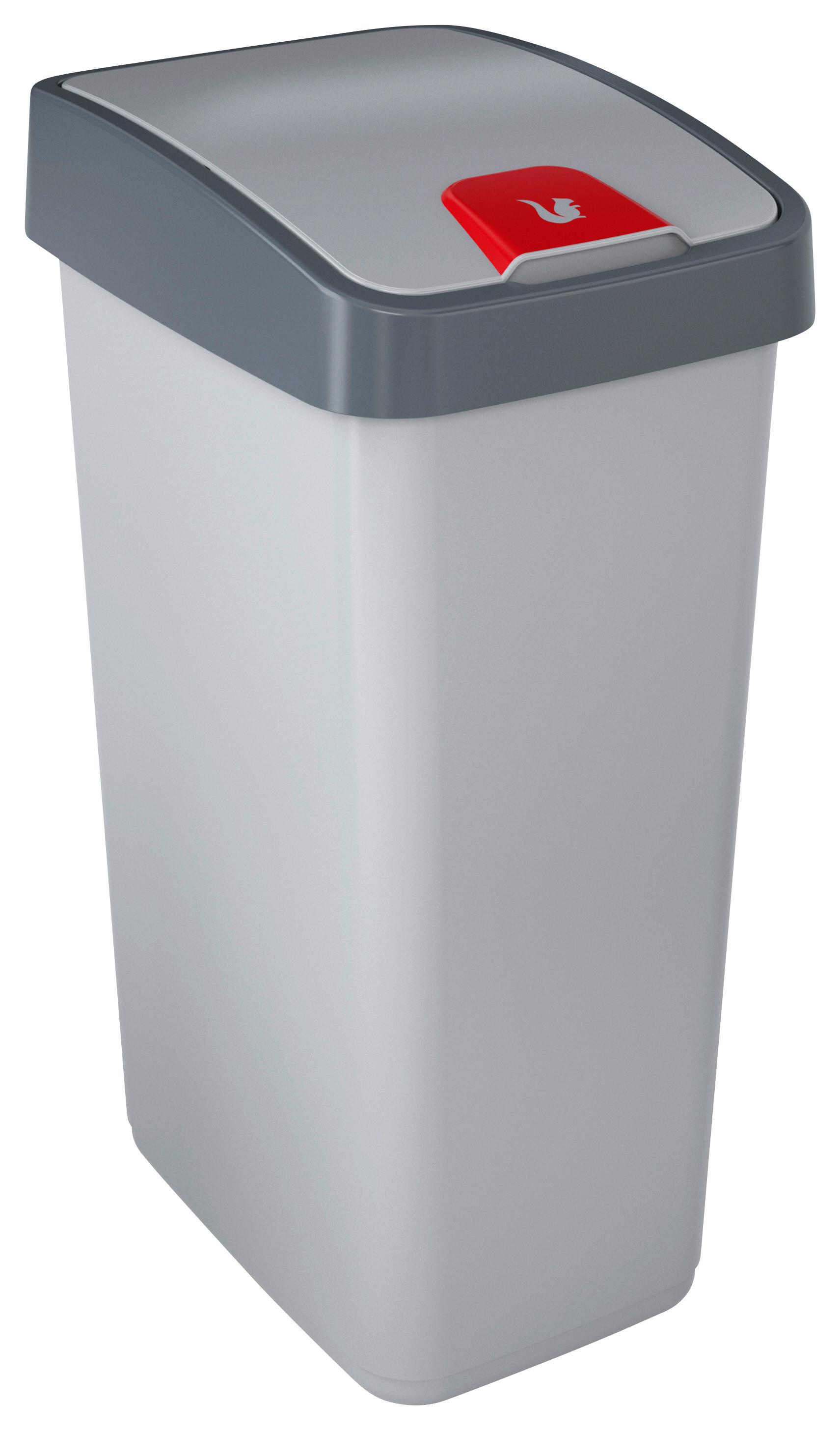 Mülleimer Magne Mit Deckel 45 L Kunststoff Silber/grau - Silberfarben, KONVENTIONELL, Kunststoff (40/30/61,5cm)