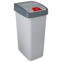 Mülleimer Magne Mit Deckel 45 L Kunststoff Silber/grau - Silberfarben, KONVENTIONELL, Kunststoff (40/30/61,5cm)